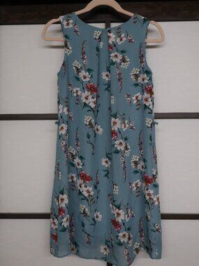 Primark Teal Blue Floral Dress Size 4 (USA) Summer Dress